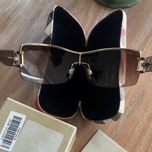 Burberry Women's Check Sunglasses with Gold-Tone Frame